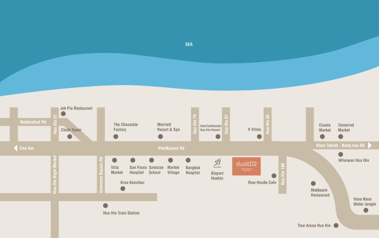 Huahin Dusitd2 Residences, Apartments Near Beach Eksteriør billede